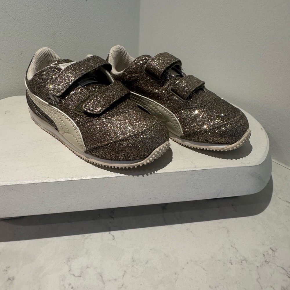 Puma Kids Glitter Sneakers - Silver Gold-Birch